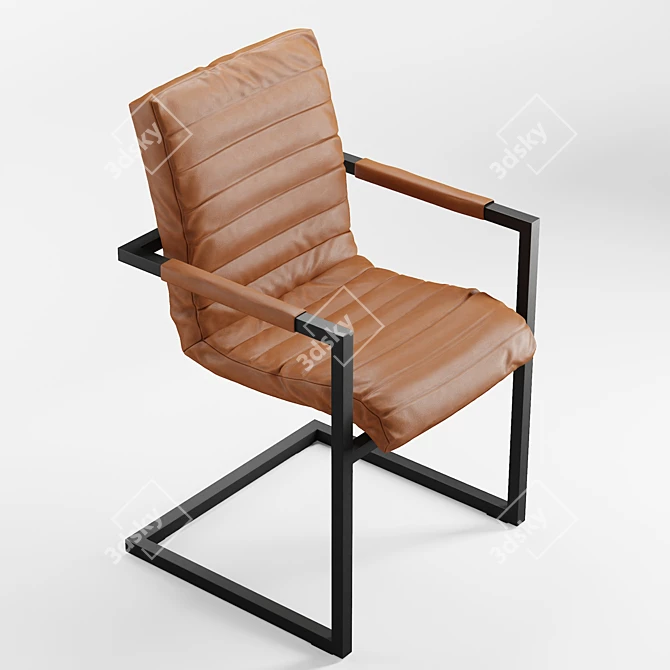 Luxury Leather Desk Chair 3D model image 5