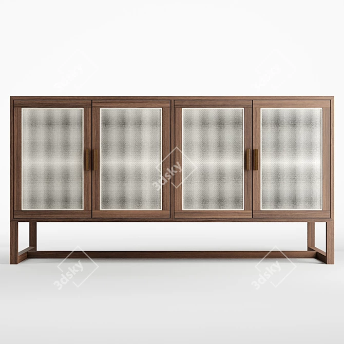 Sorren Caned Media Cabinet 3D model image 2