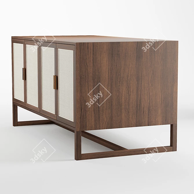 Sorren Caned Media Cabinet 3D model image 3