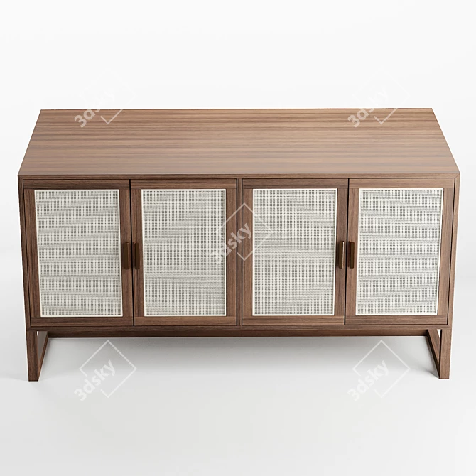 Sorren Caned Media Cabinet 3D model image 4