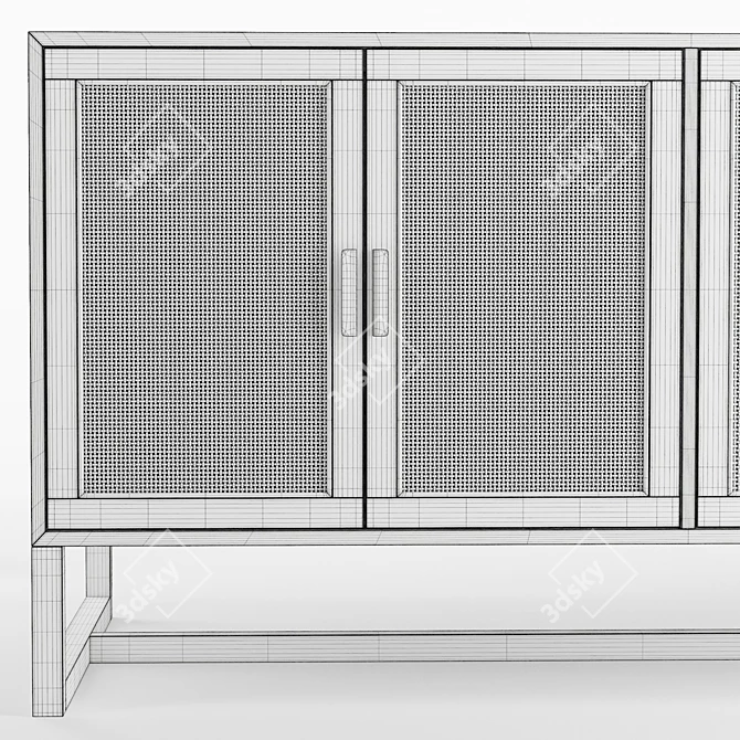 Sorren Caned Media Cabinet 3D model image 6