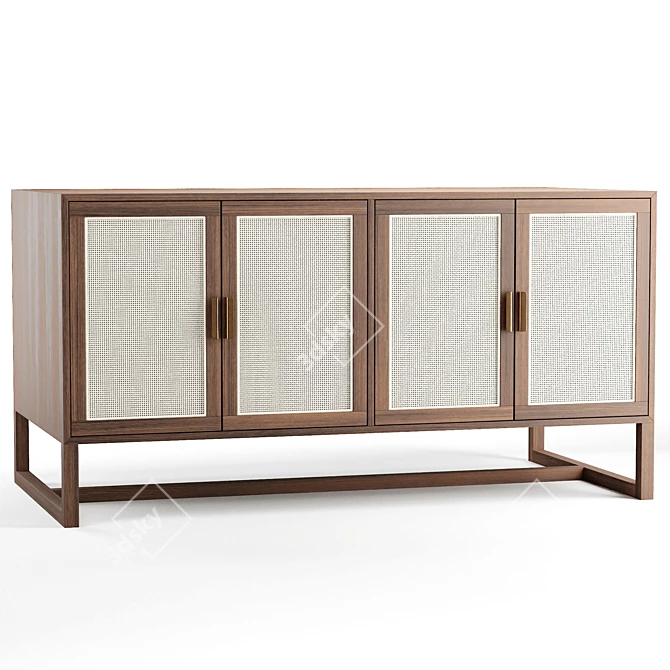 Sorren Caned Media Cabinet 3D model image 7