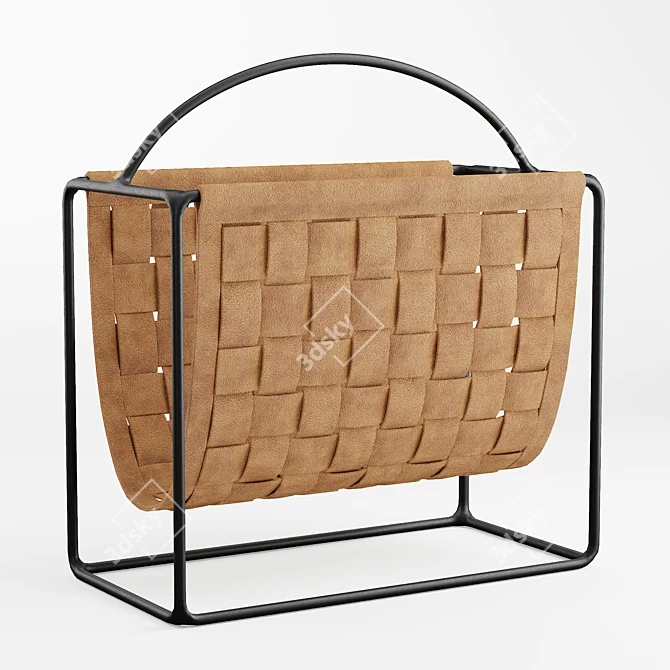 Sleek Suede Magazine Storage 3D model image 1