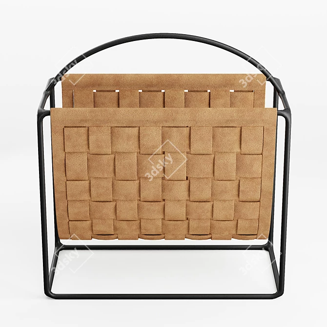 Sleek Suede Magazine Storage 3D model image 2