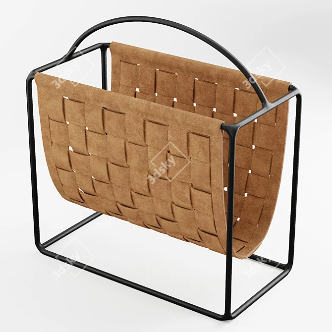 Sleek Suede Magazine Storage 3D model image 5