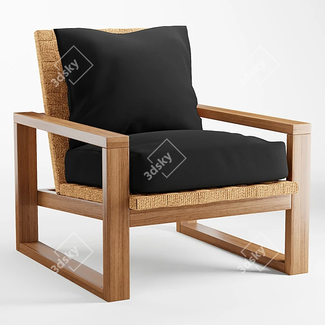 Ventura Seagrass Accent Chair 3D model image 1