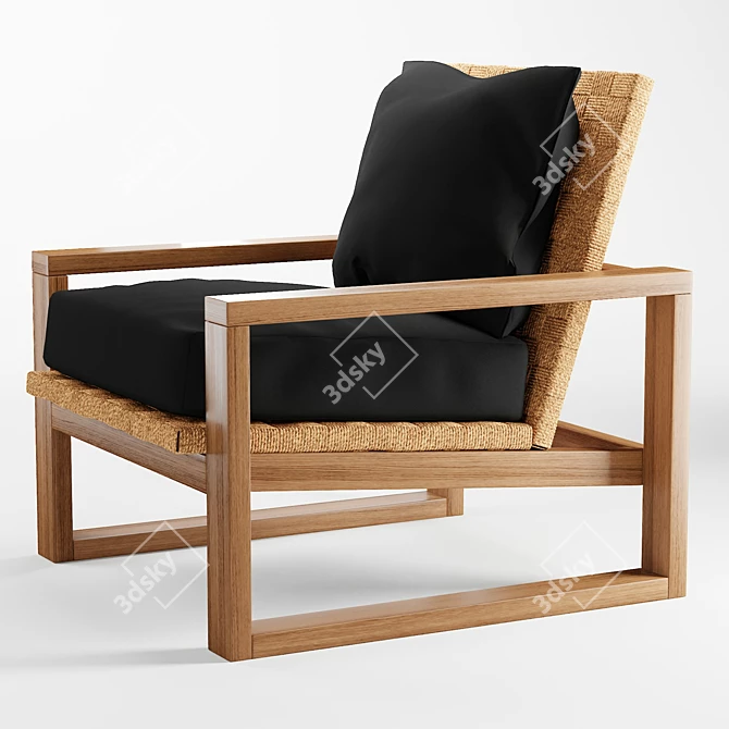 Ventura Seagrass Accent Chair 3D model image 3