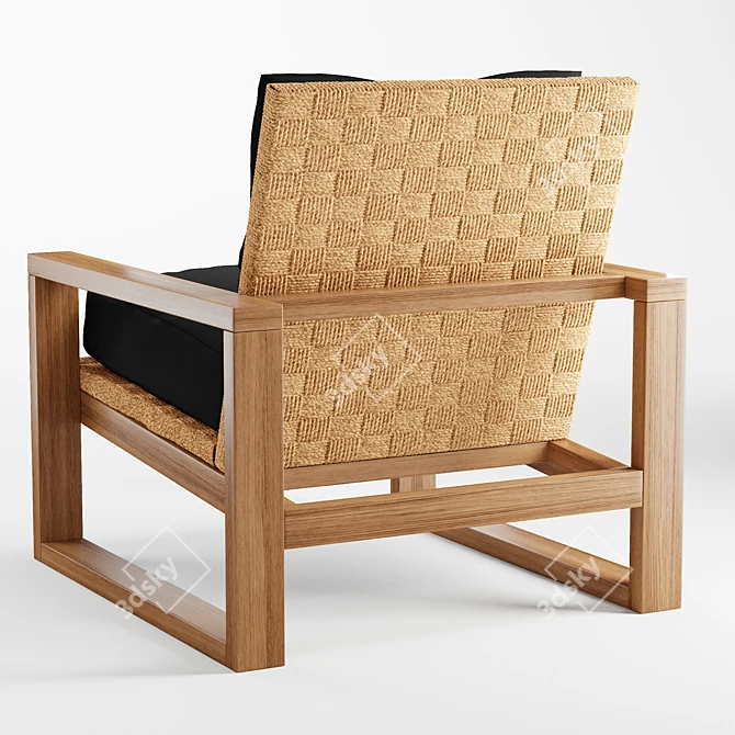 Ventura Seagrass Accent Chair 3D model image 4