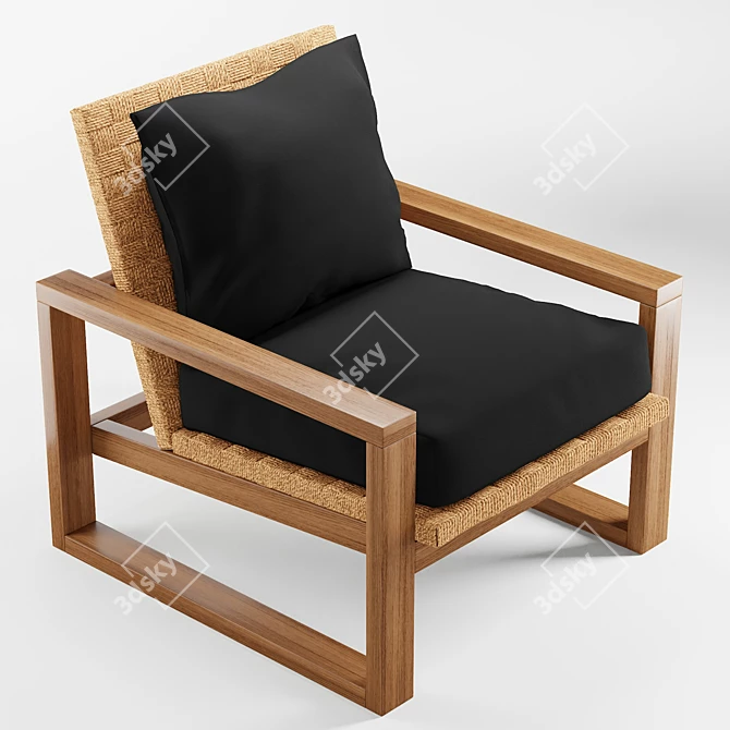 Ventura Seagrass Accent Chair 3D model image 5