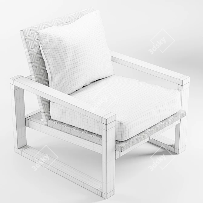 Ventura Seagrass Accent Chair 3D model image 6