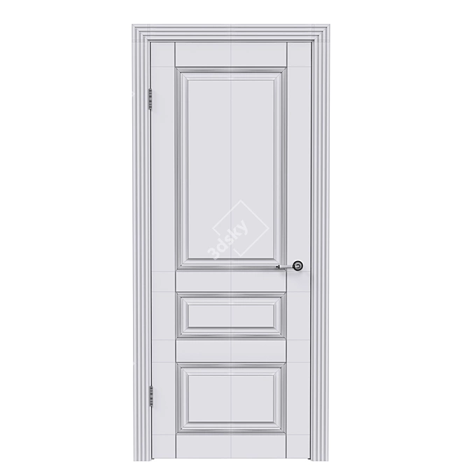 Elegant Grace Trio Door 3D model image 3