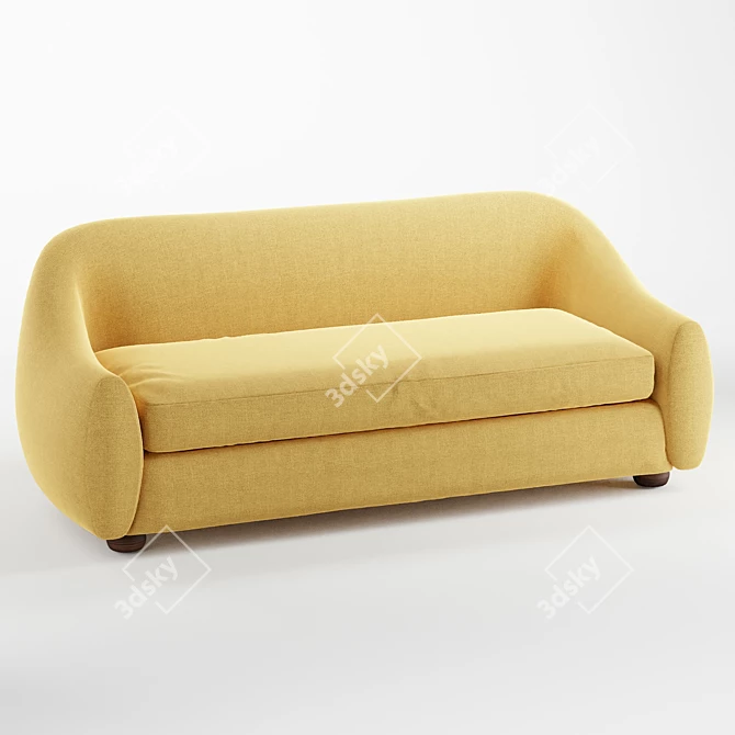 Modern Curved Yoji Sofa 3D model image 1