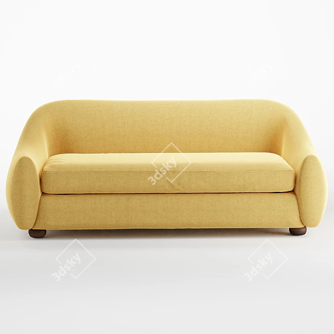 Modern Curved Yoji Sofa 3D model image 2