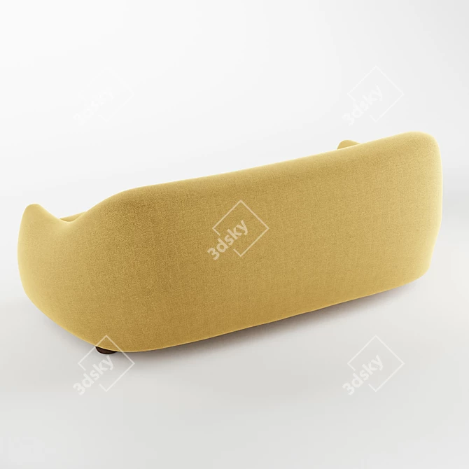 Modern Curved Yoji Sofa 3D model image 4