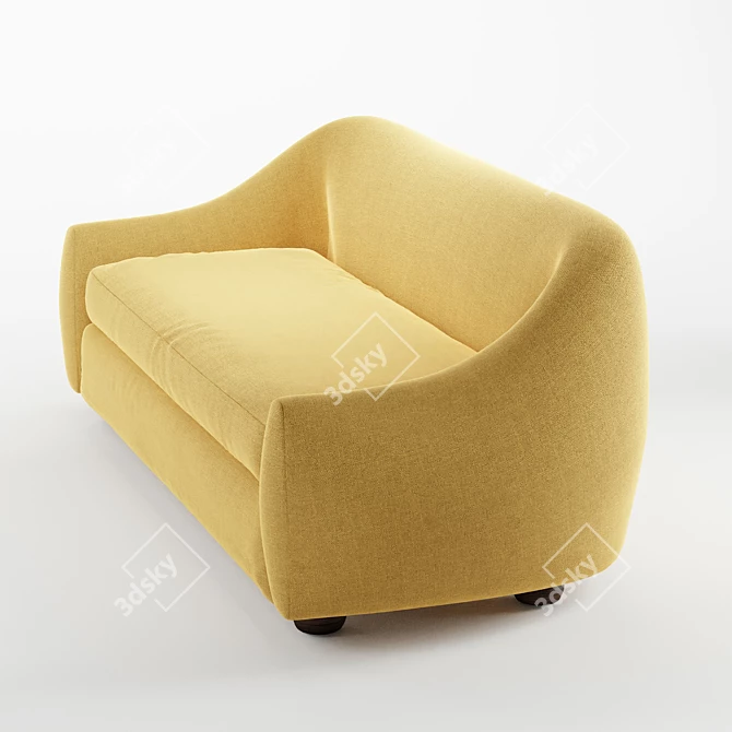 Modern Curved Yoji Sofa 3D model image 5