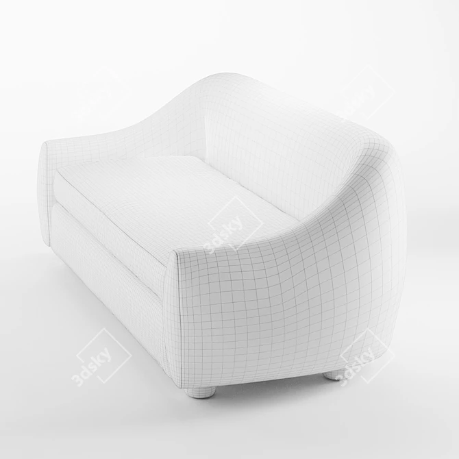 Modern Curved Yoji Sofa 3D model image 6