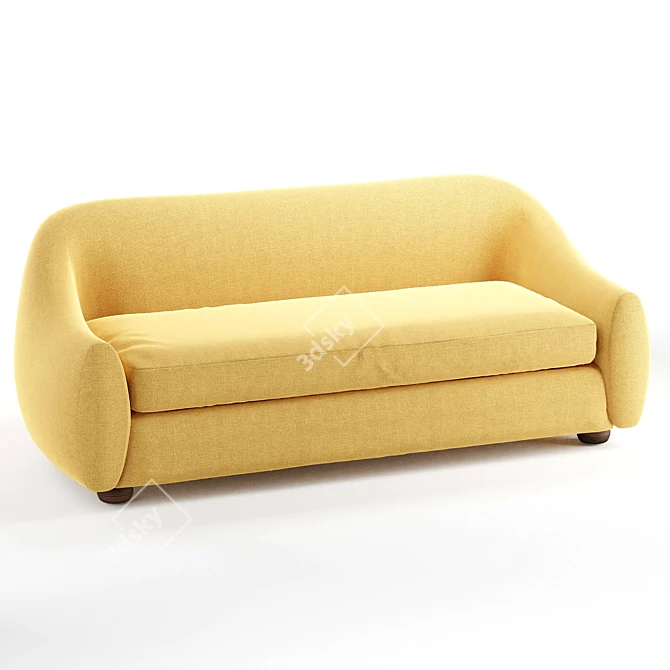 Modern Curved Yoji Sofa 3D model image 7