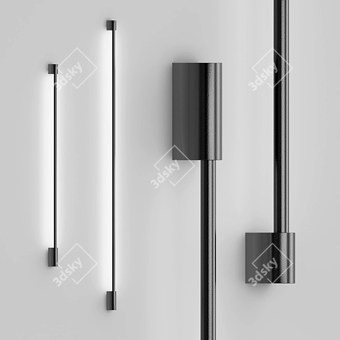 Modern Metal LED Wall Light 3D model image 1