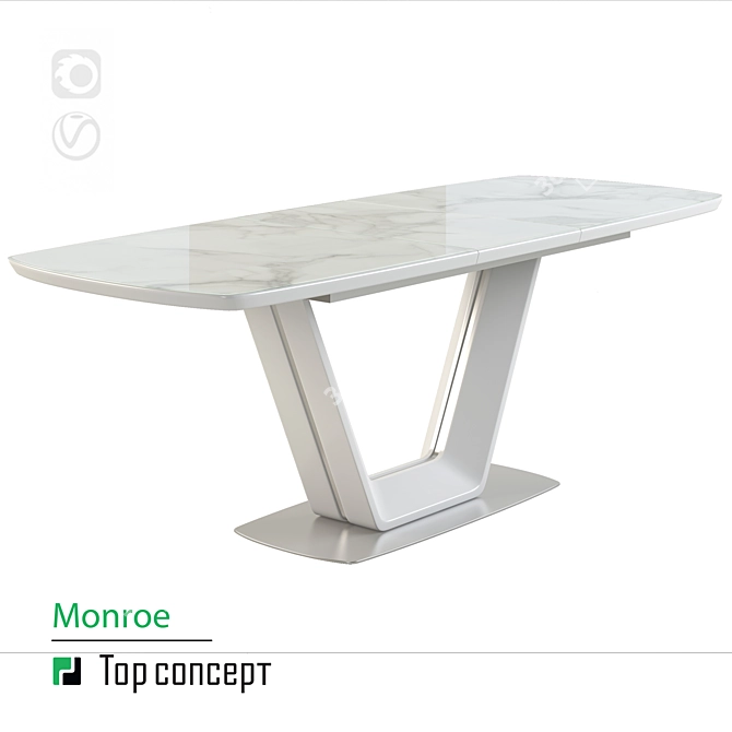 Monroe Extendable Dining Table (160 + 40 cm) 3D model image 2