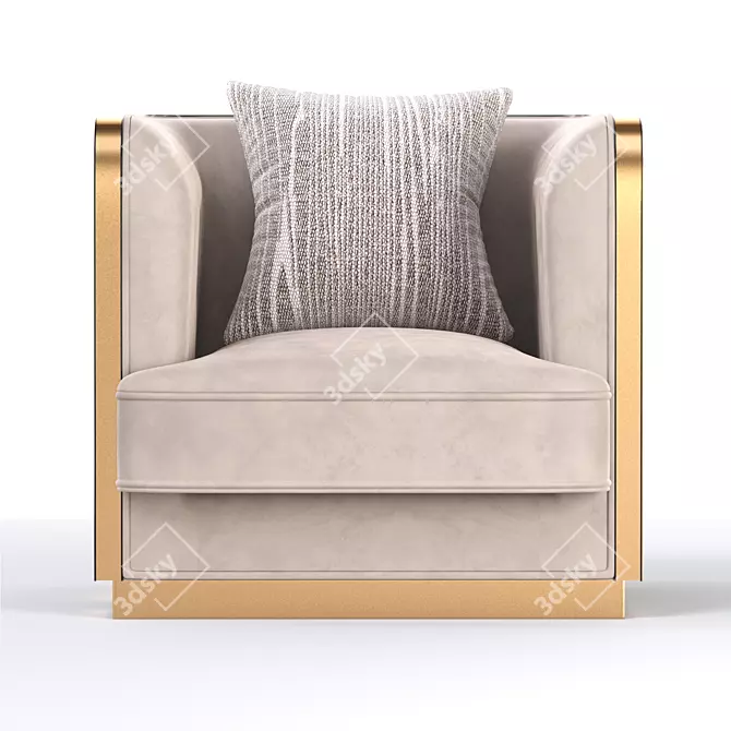 Modern Bauhaus Large Armchair 3D model image 2