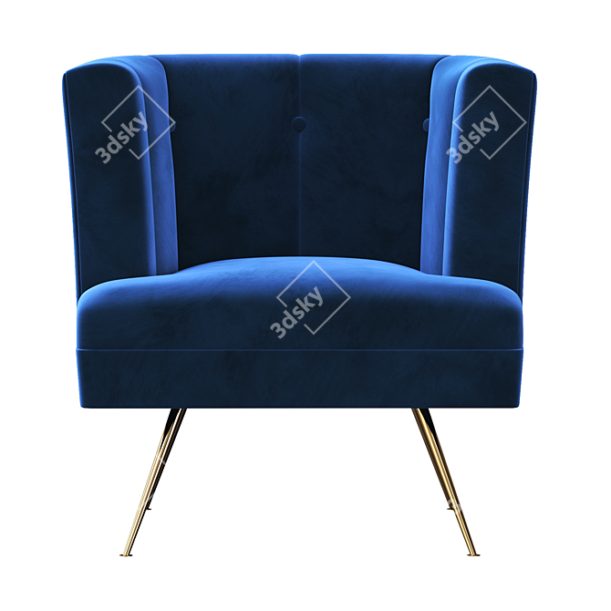 Italian Lounge Chairs: Adesso Imports 3D model image 2