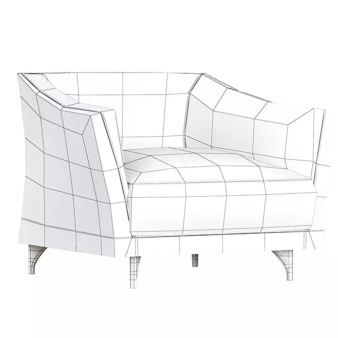 Trendy Trento Club Chair 3D model image 5