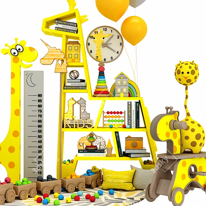 Giraffe Toy Shelf: Fun and Functional 3D model image 2