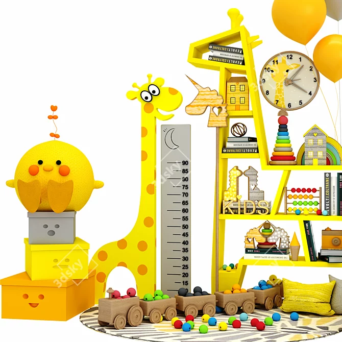 Giraffe Toy Shelf: Fun and Functional 3D model image 4