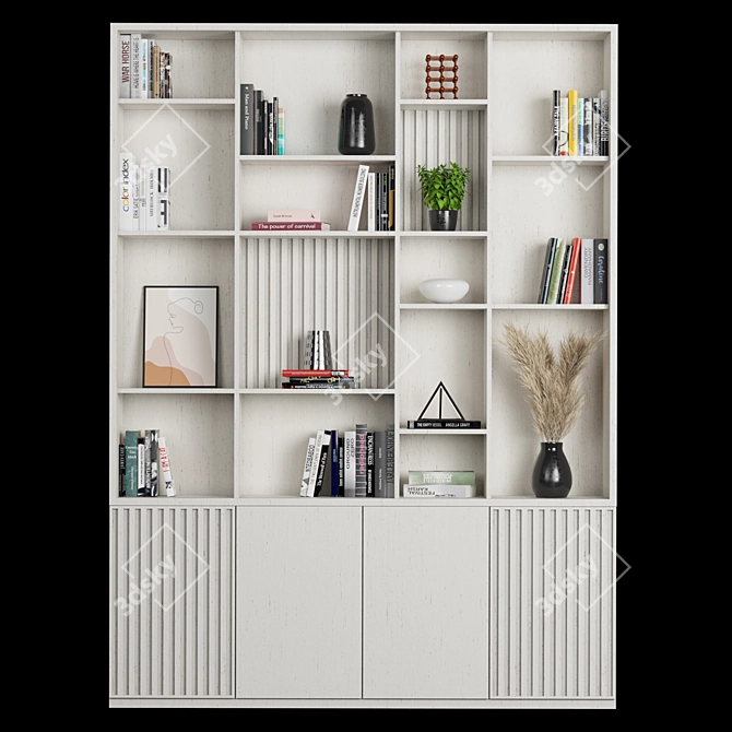 Modular Bookcase 09 - High-Quality Render-Ready Furniture 3D model image 1