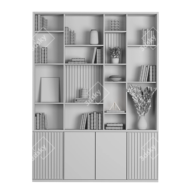 Modular Bookcase 09 - High-Quality Render-Ready Furniture 3D model image 4