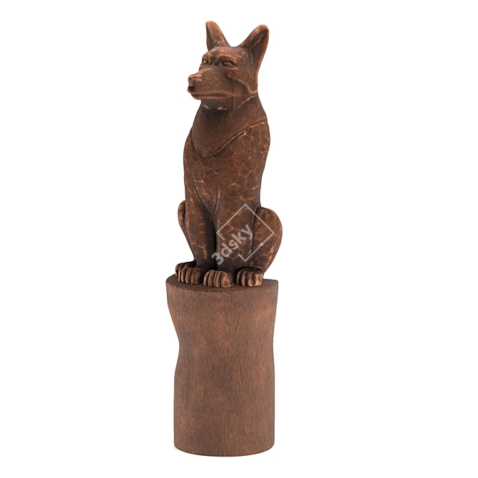  Majestic Wolf Garden Sculpture 3D model image 14