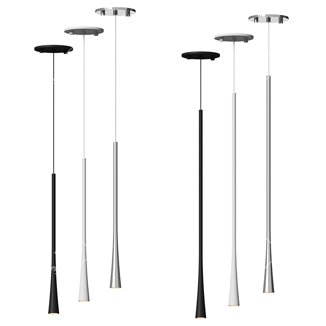 Elegant Taper LED Pendant Light 3D model image 2