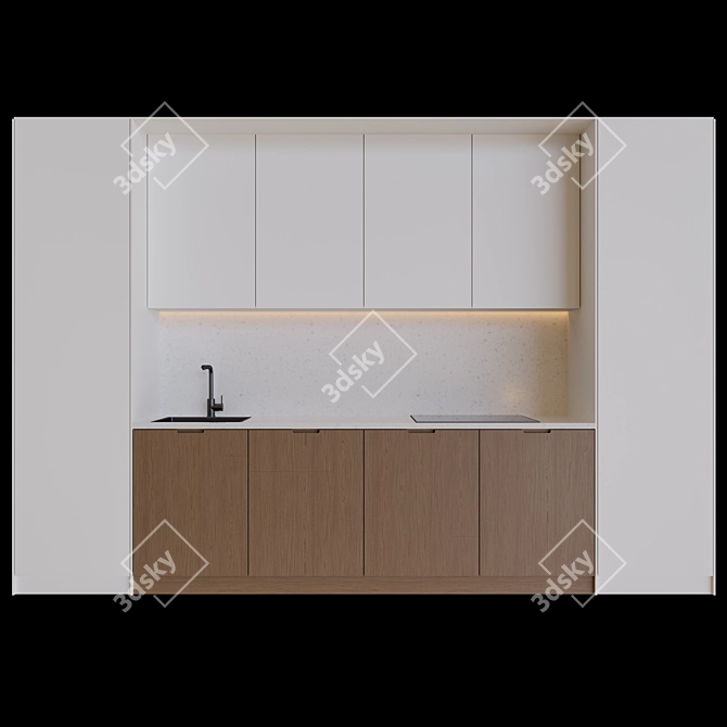 Modern Kitchen with Customizable Elements 3D model image 1