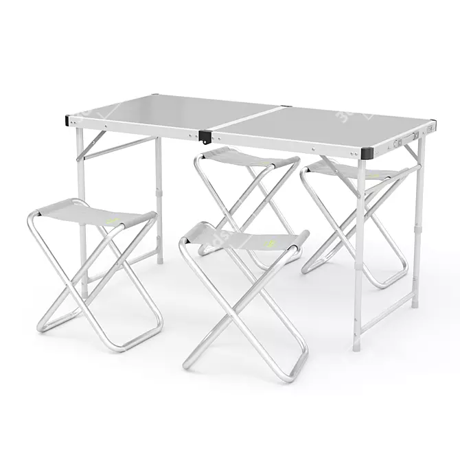 Portable Foldable Picnic Table: MOON CAMP Suitcase 3D model image 4