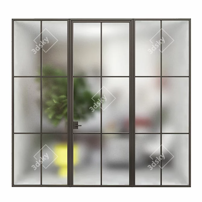 Elegant Glass Doors in Multiple Sizes 3D model image 2
