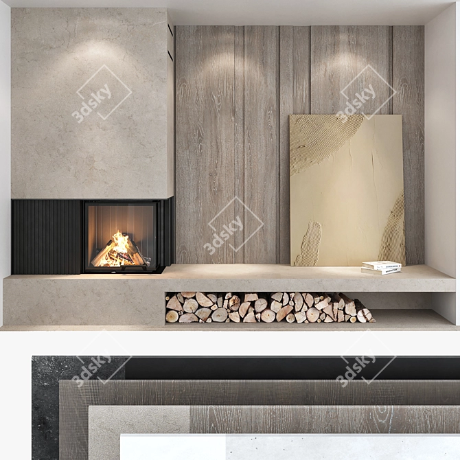 Impression Fireplace Wall Set 3D model image 3