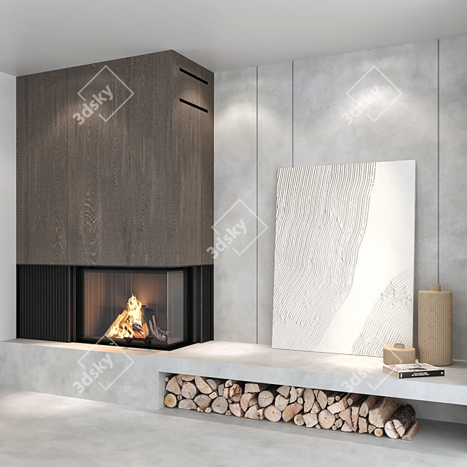 Impression Fireplace Wall Set 3D model image 4