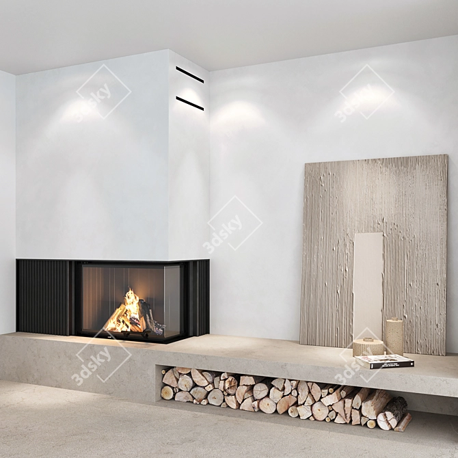Impression Fireplace Wall Set 3D model image 6