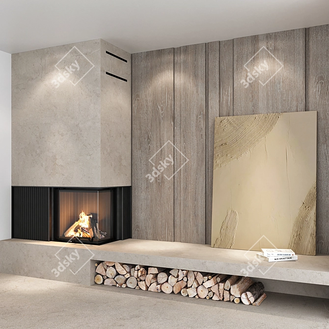 Impression Fireplace Wall Set 3D model image 7