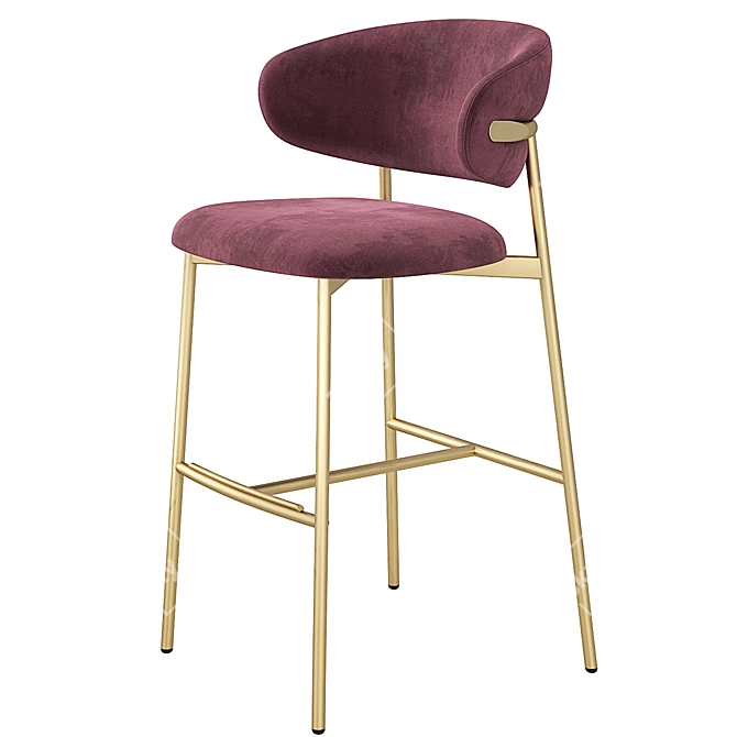 Sleek Calligaris Oleandro Bar Stool 3D model image 4