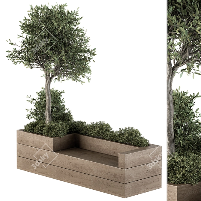 Urban Oasis Bench: Set 18 3D model image 1