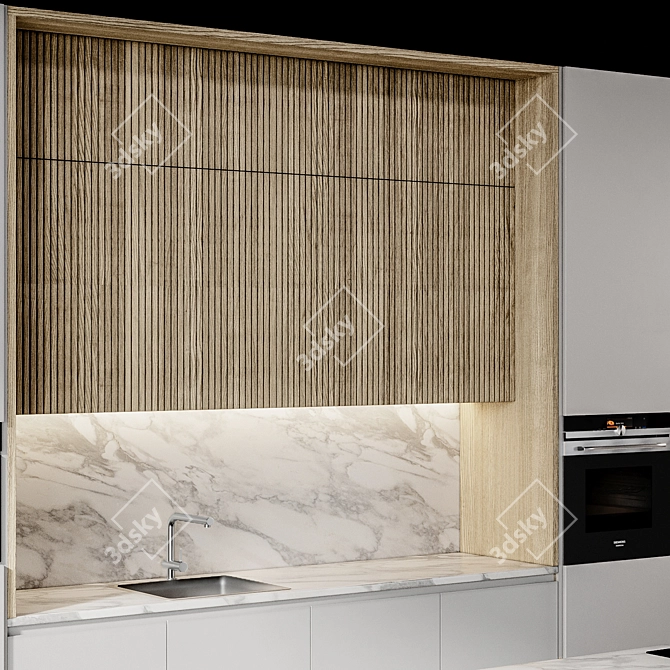 Modern Kitchen Furniture Set 3D model image 4