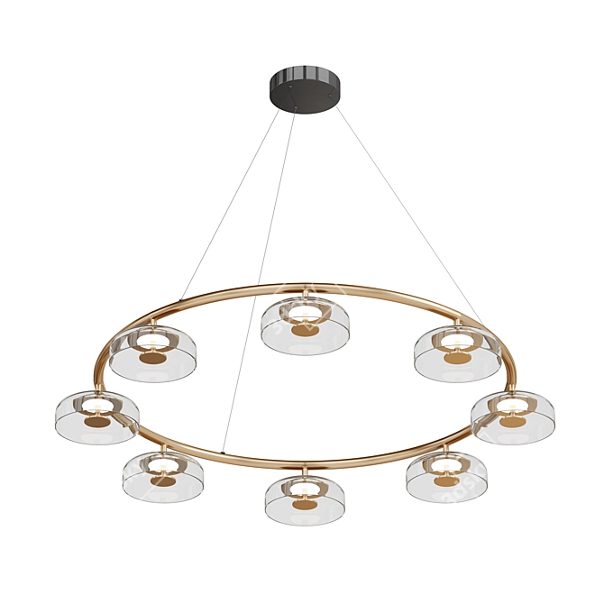 Elegant LED Glass Pendant Lamp 3D model image 1