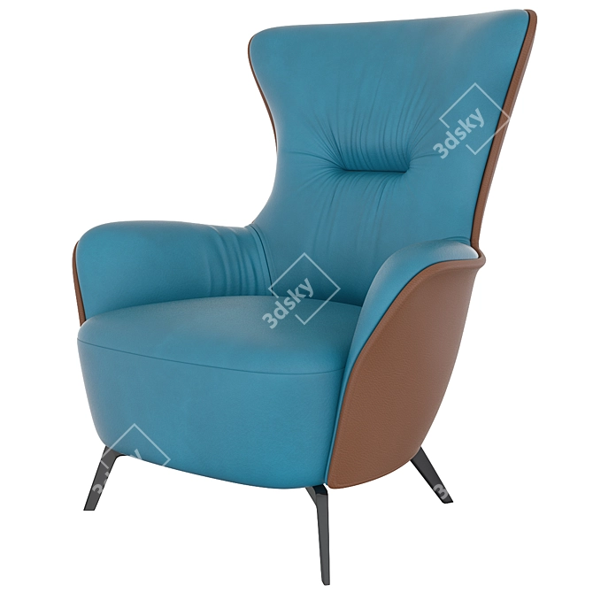 Title: Pacifico Blue Rotating Chair 3D model image 1