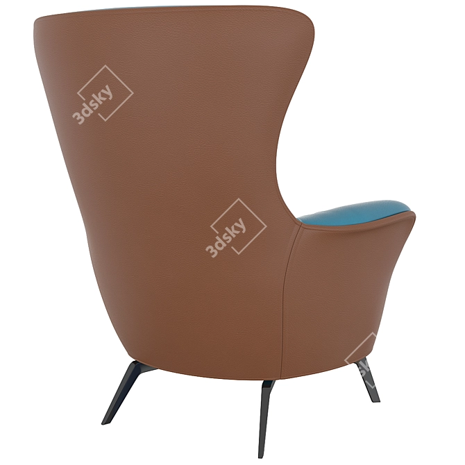 Title: Pacifico Blue Rotating Chair 3D model image 5