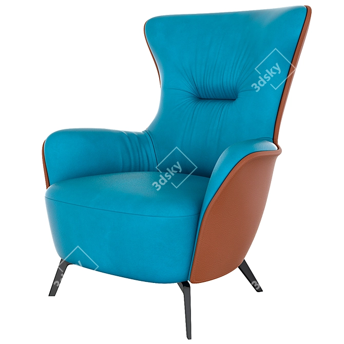 Title: Pacifico Blue Rotating Chair 3D model image 7