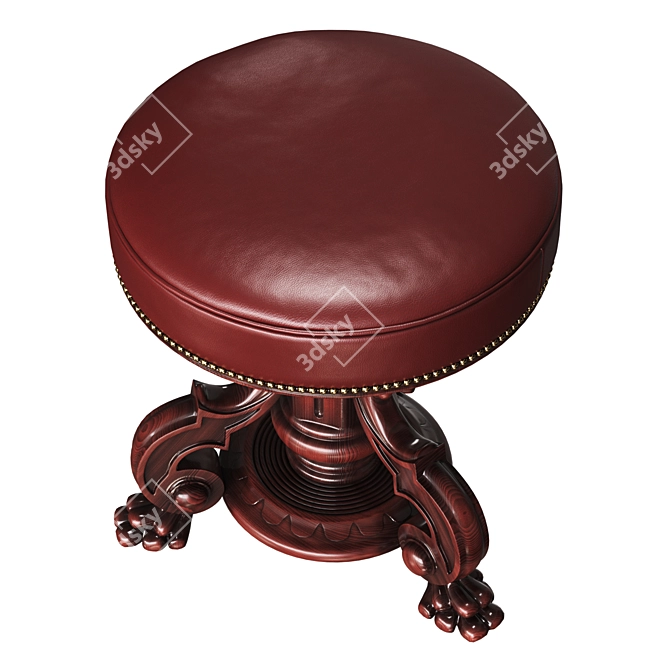 Elegant Upholstered Stool: Francesco Molon S137 3D model image 2