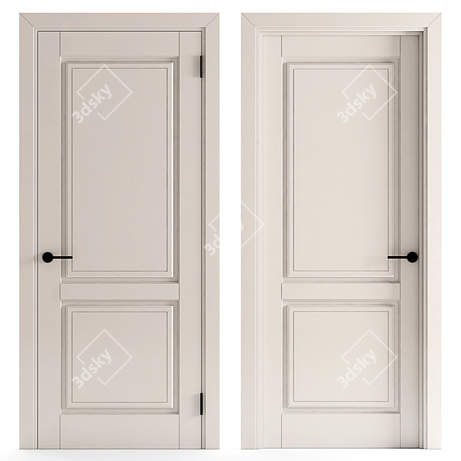 Title: Classic Editable Door 3D model image 1