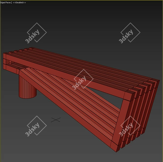 Convertible Edit Poly Bench 3D model image 3