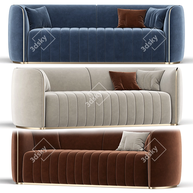 Modern Upholstered Sofa 3D model image 1